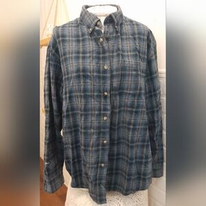 Blue Plaid Button-Up Shirt